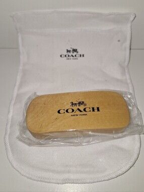 Coach Wooden Shoe Brush w/ Branded Dustbag NWOT